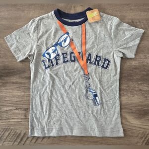 NWT Crazy 8 Boy's Gray Short Sleeve Lifeguard Whistle T-shirt Size Small 5-6